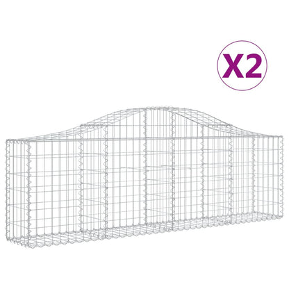 Berkfield Arched Gabion Baskets 2 pcs 200x30x60/80 cm Galvanised Iron