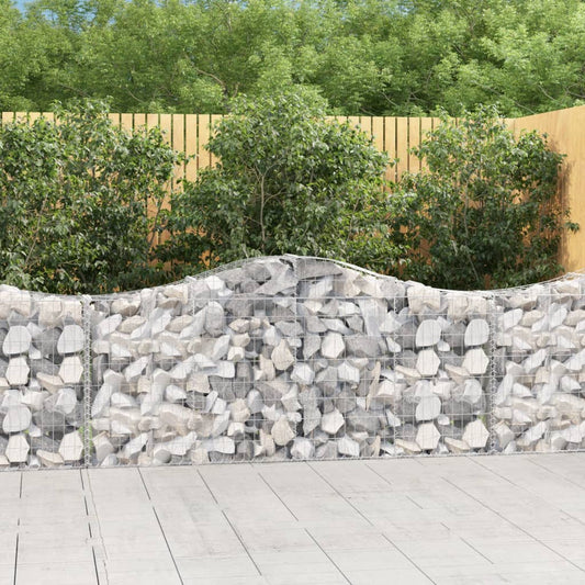Berkfield Arched Gabion Baskets 3 pcs 200x30x80/100 cm Galvanised Iron