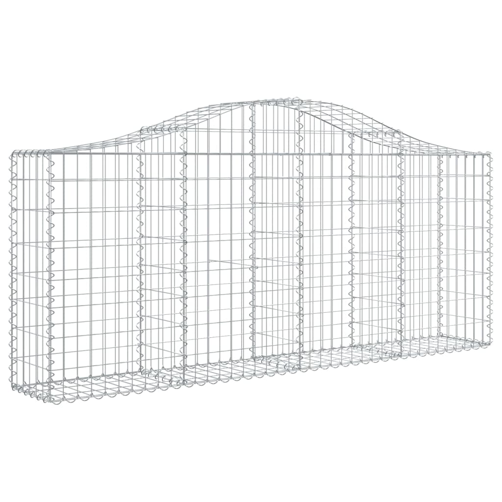 Berkfield Arched Gabion Baskets 11 pcs 200x30x80/100 cm Galvanised Iron