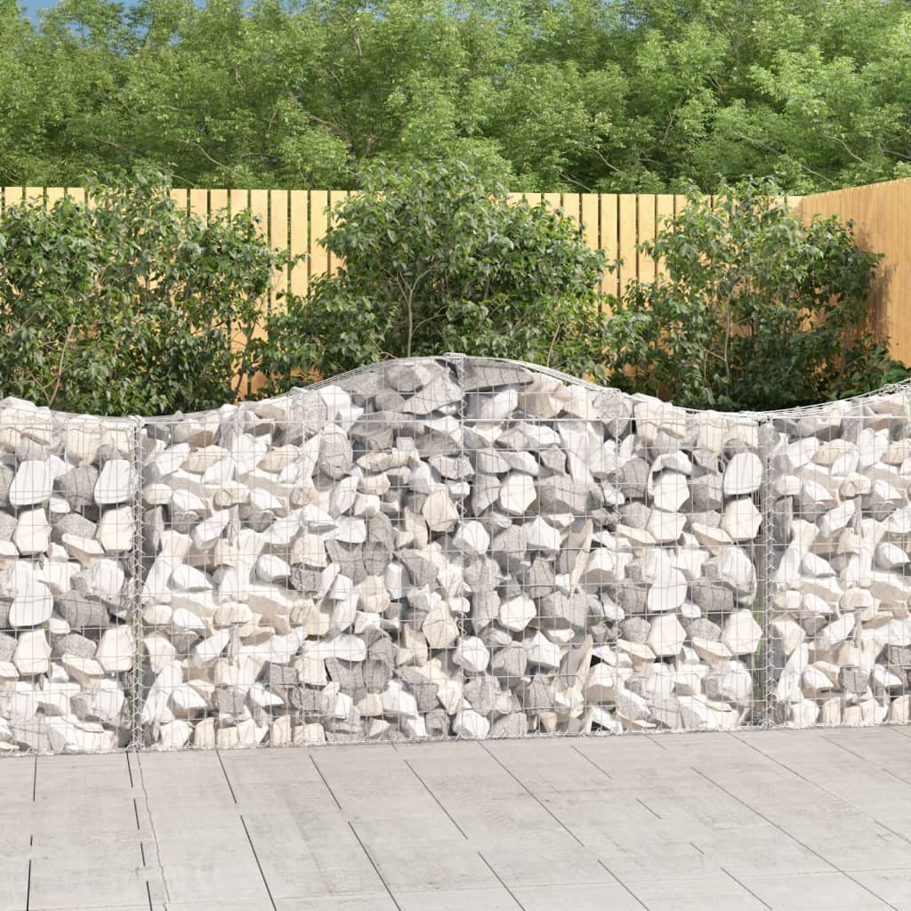 Berkfield Arched Gabion Baskets 2 pcs 200x30x100/120 cm Galvanised Iron