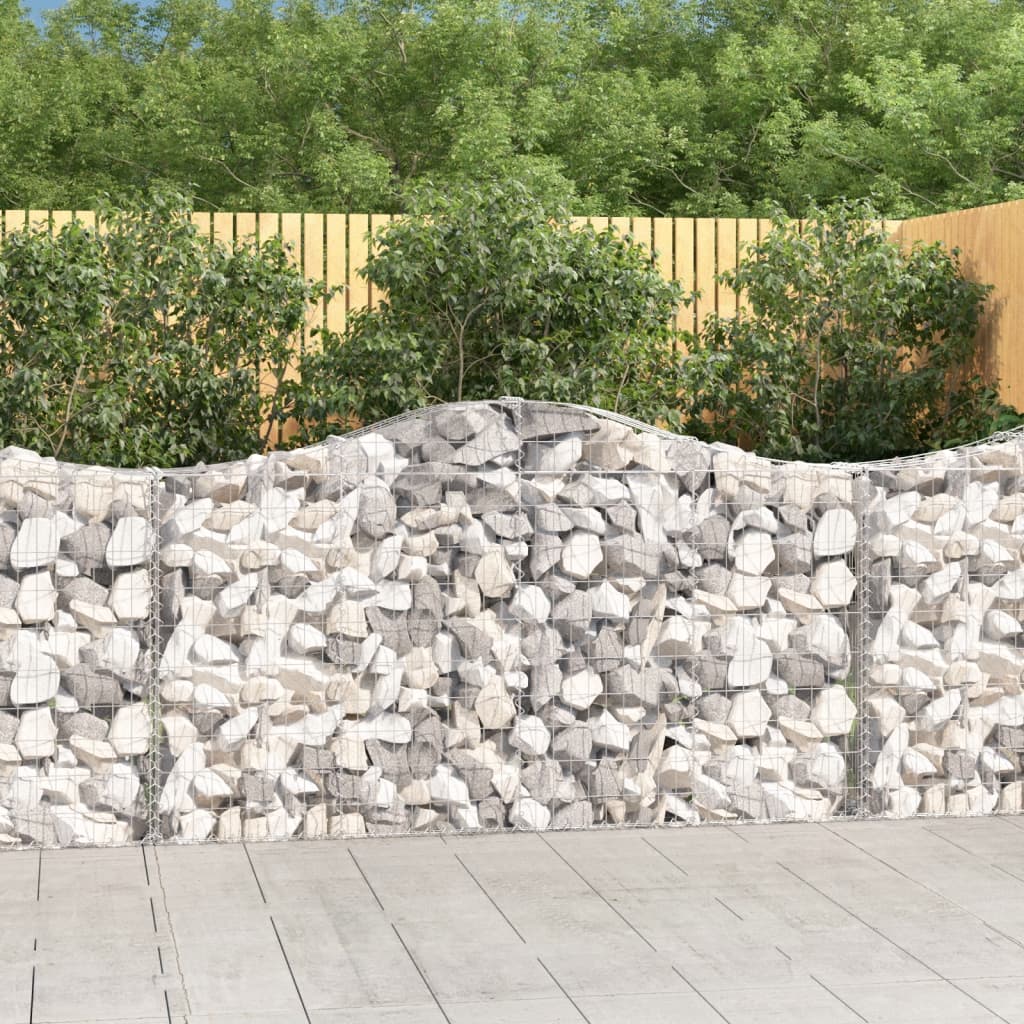 Berkfield Arched Gabion Baskets 7 pcs 200x30x100/120 cm Galvanised Iron