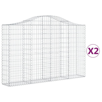 Berkfield Arched Gabion Baskets 2 pcs 200x30x120/140 cm Galvanised Iron