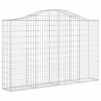 Berkfield Arched Gabion Baskets 2 pcs 200x30x120/140 cm Galvanised Iron