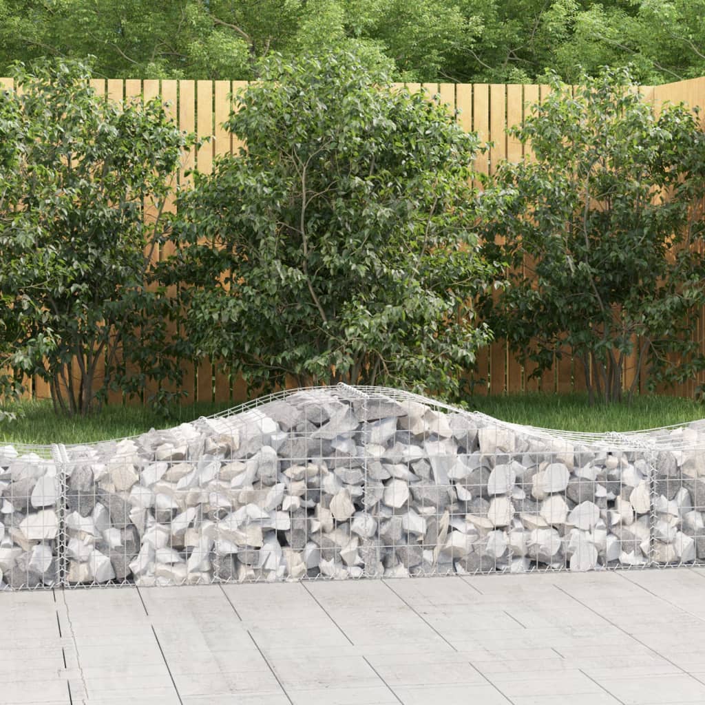 Berkfield Arched Gabion Baskets 2 pcs 200x50x40/60 cm Galvanised Iron