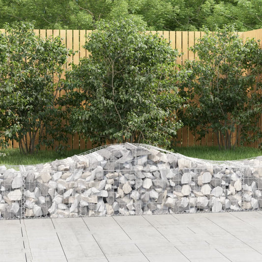 Berkfield Arched Gabion Baskets 3 pcs 200x50x40/60 cm Galvanised Iron