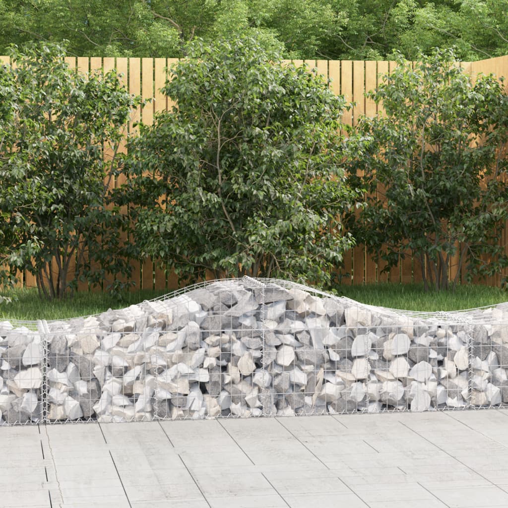 Berkfield Arched Gabion Baskets 13 pcs 200x50x40/60 cm Galvanised Iron