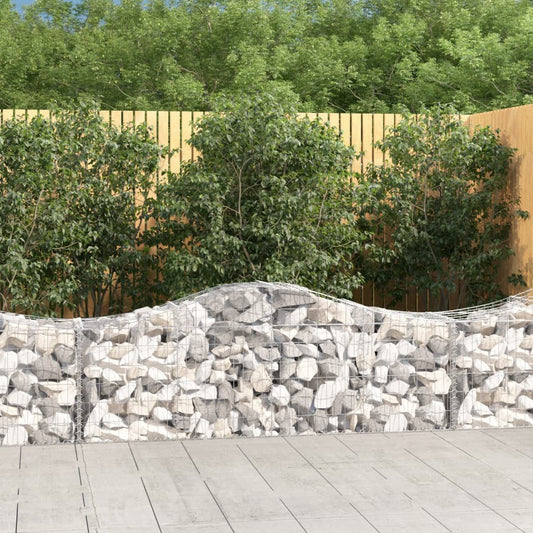 Berkfield Arched Gabion Baskets 11 pcs 200x50x60/80 cm Galvanised Iron