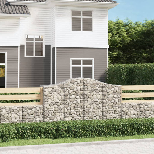 Berkfield Arched Gabion Baskets 12 pcs 200x50x120/140 cm Galvanised Iron