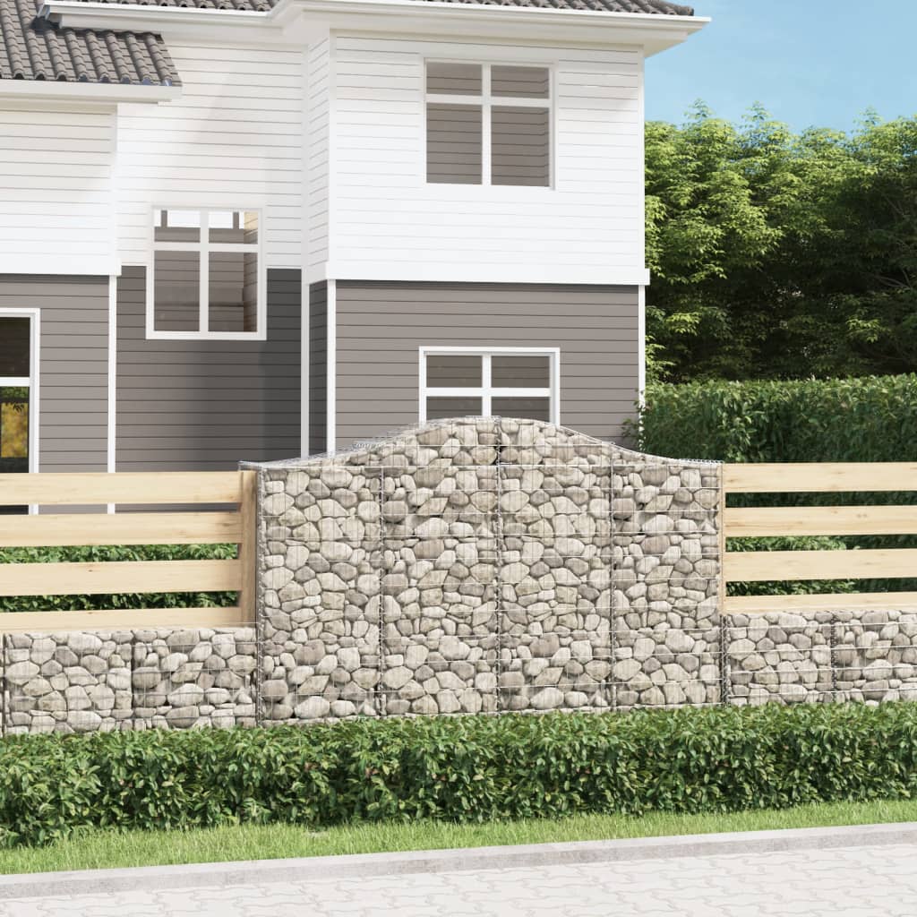 Berkfield Arched Gabion Baskets 15 pcs 200x50x140/160 cm Galvanised Iron