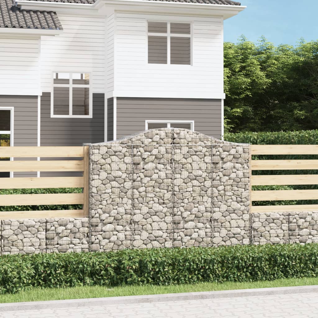 Berkfield Arched Gabion Baskets 9 pcs 200x50x160/180 cm Galvanised Iron