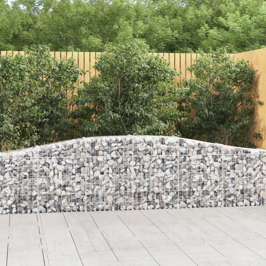Berkfield Arched Gabion Baskets 2 pcs 400x30x60/80 cm Galvanised Iron
