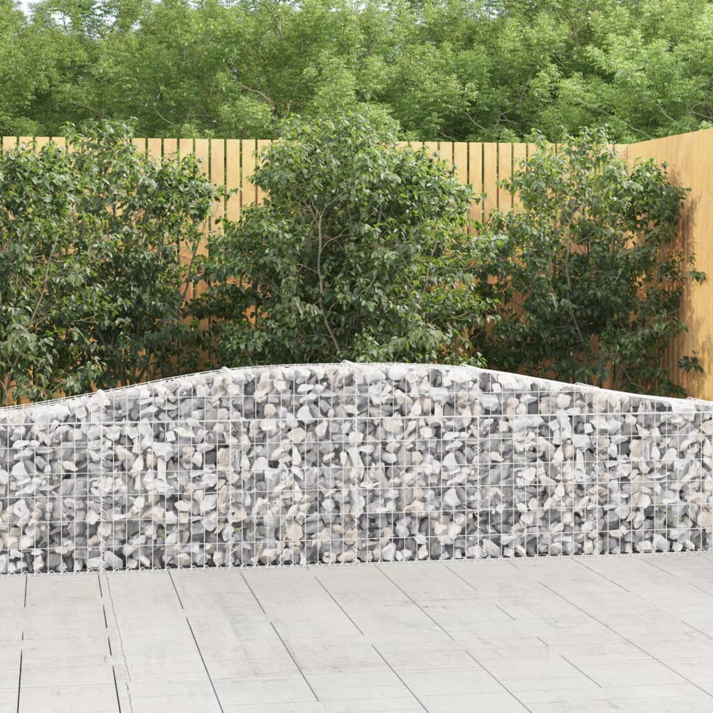 Berkfield Arched Gabion Baskets 4 pcs 400x30x60/80 cm Galvanised Iron