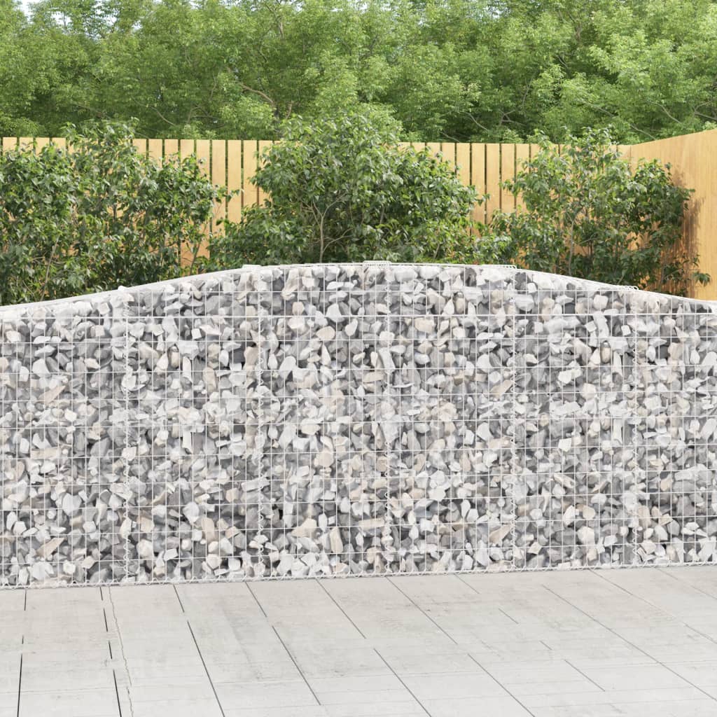 Berkfield Arched Gabion Baskets 9 pcs 400x50x100/120 cm Galvanised Iron