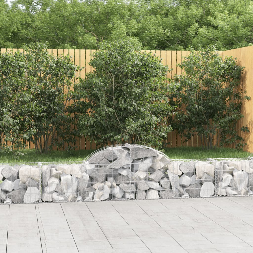Berkfield Arched Gabion Baskets 2 pcs 200x30x40/60 cm Galvanised Iron