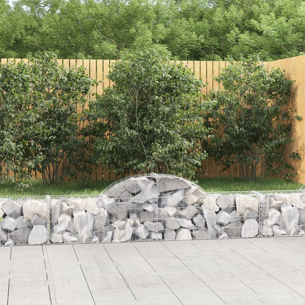 Berkfield Arched Gabion Baskets 14 pcs 200x30x40/60 cm Galvanised Iron