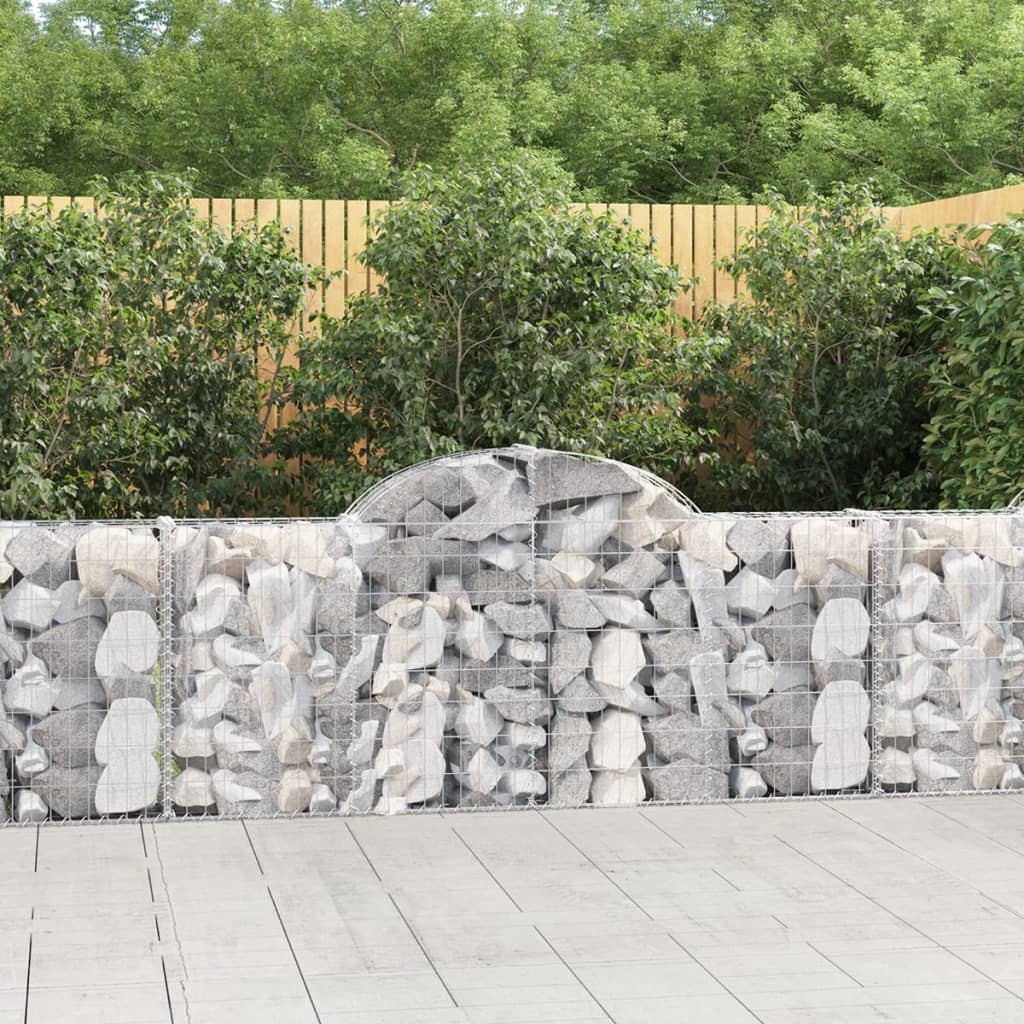 Berkfield Arched Gabion Baskets 18 pcs 200x30x80/100 cm Galvanised Iron