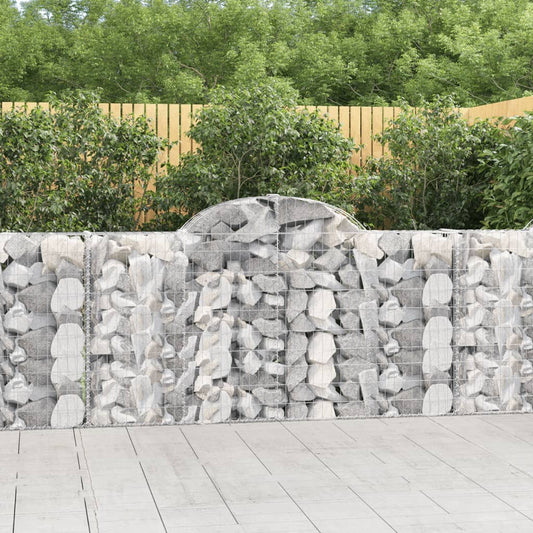 Berkfield Arched Gabion Baskets 8 pcs 200x30x100/120 cm Galvanised Iron