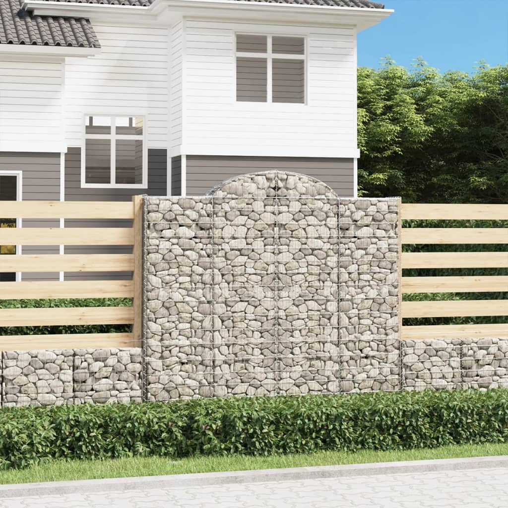 Berkfield Arched Gabion Baskets 7 pcs 200x30x180/200 cm Galvanised Iron