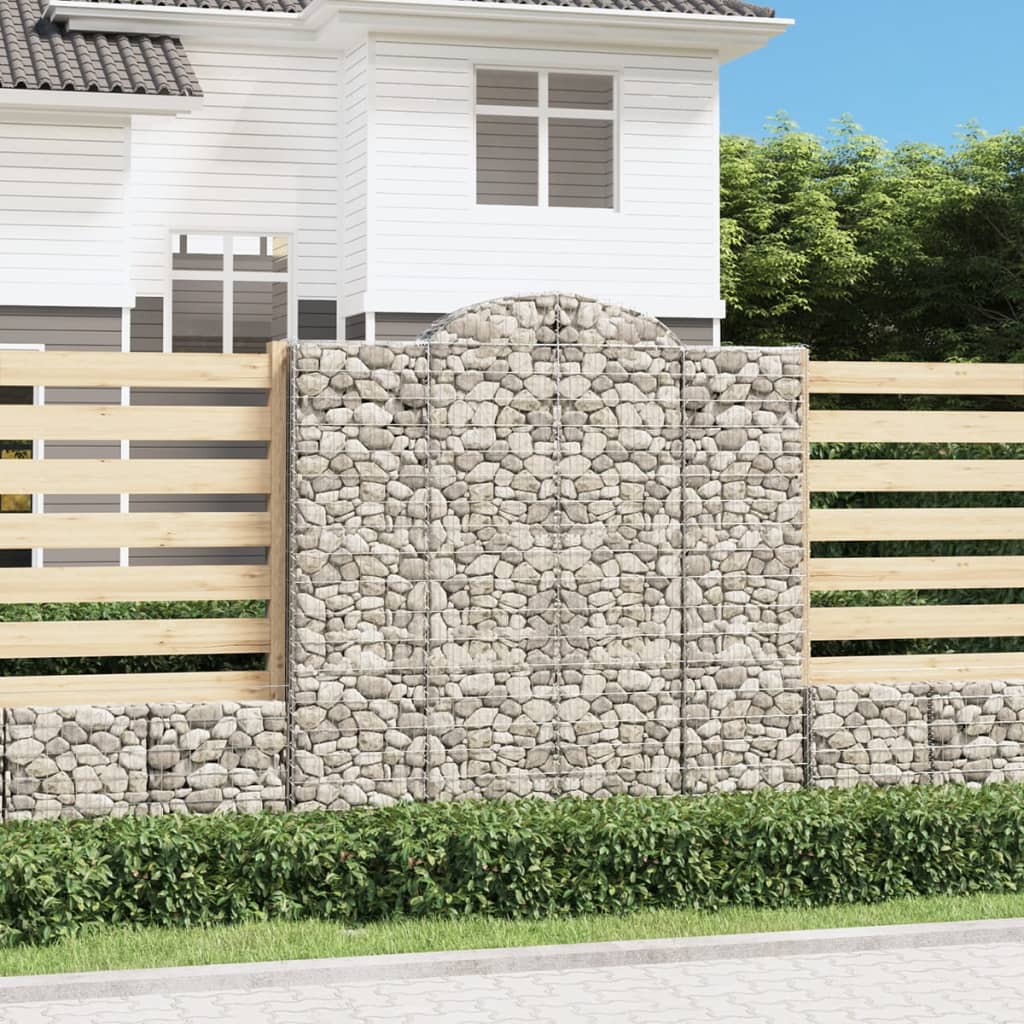 Berkfield Arched Gabion Baskets 8 pcs 200x30x200/220 cm Galvanised Iron
