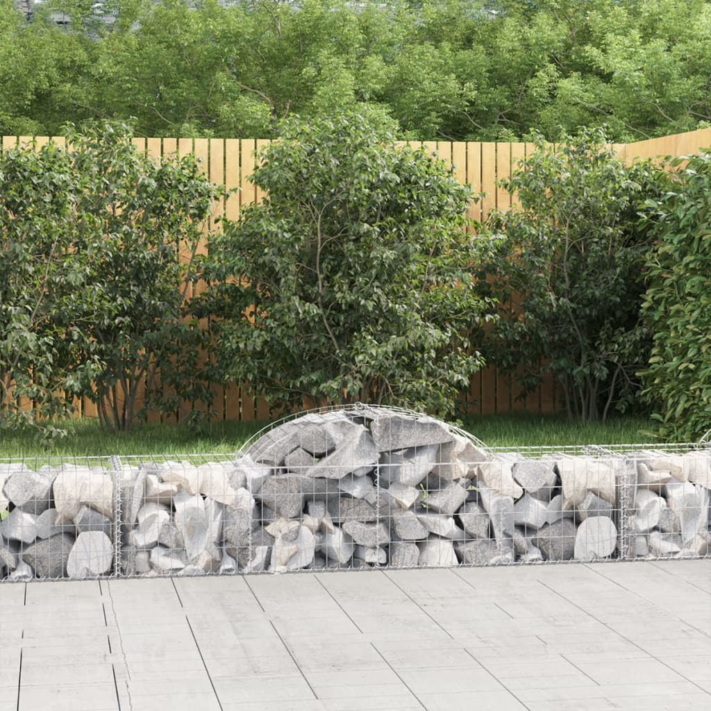 Berkfield Arched Gabion Baskets 15 pcs 200x50x40/60 cm Galvanised Iron
