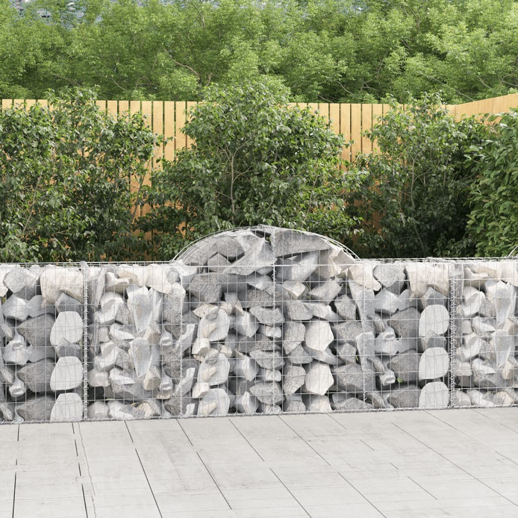 Berkfield Arched Gabion Baskets 11 pcs 200x50x80/100 cm Galvanised Iron