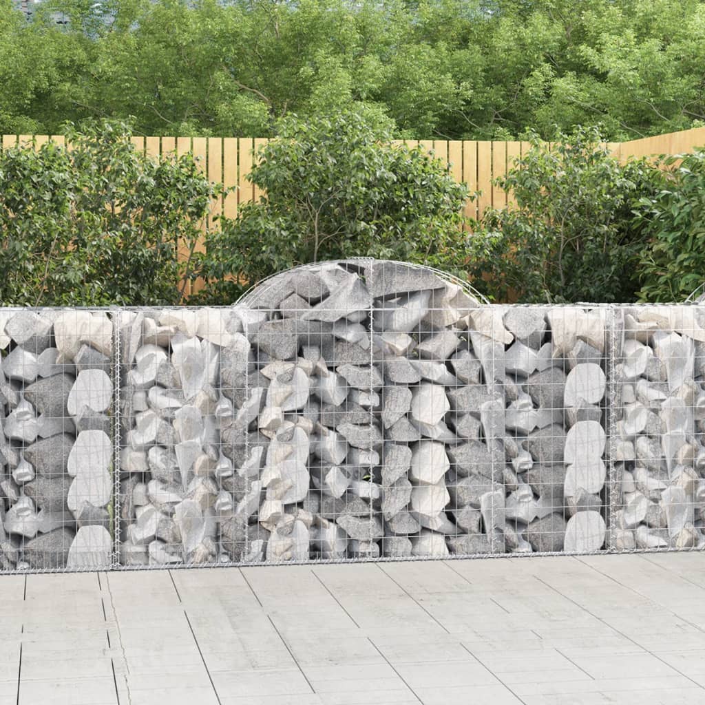 Berkfield Arched Gabion Baskets 2 pcs 200x50x100/120 cm Galvanised Iron