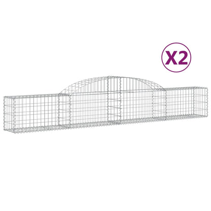 Berkfield Arched Gabion Baskets 2 pcs 300x30x40/60 cm Galvanised Iron