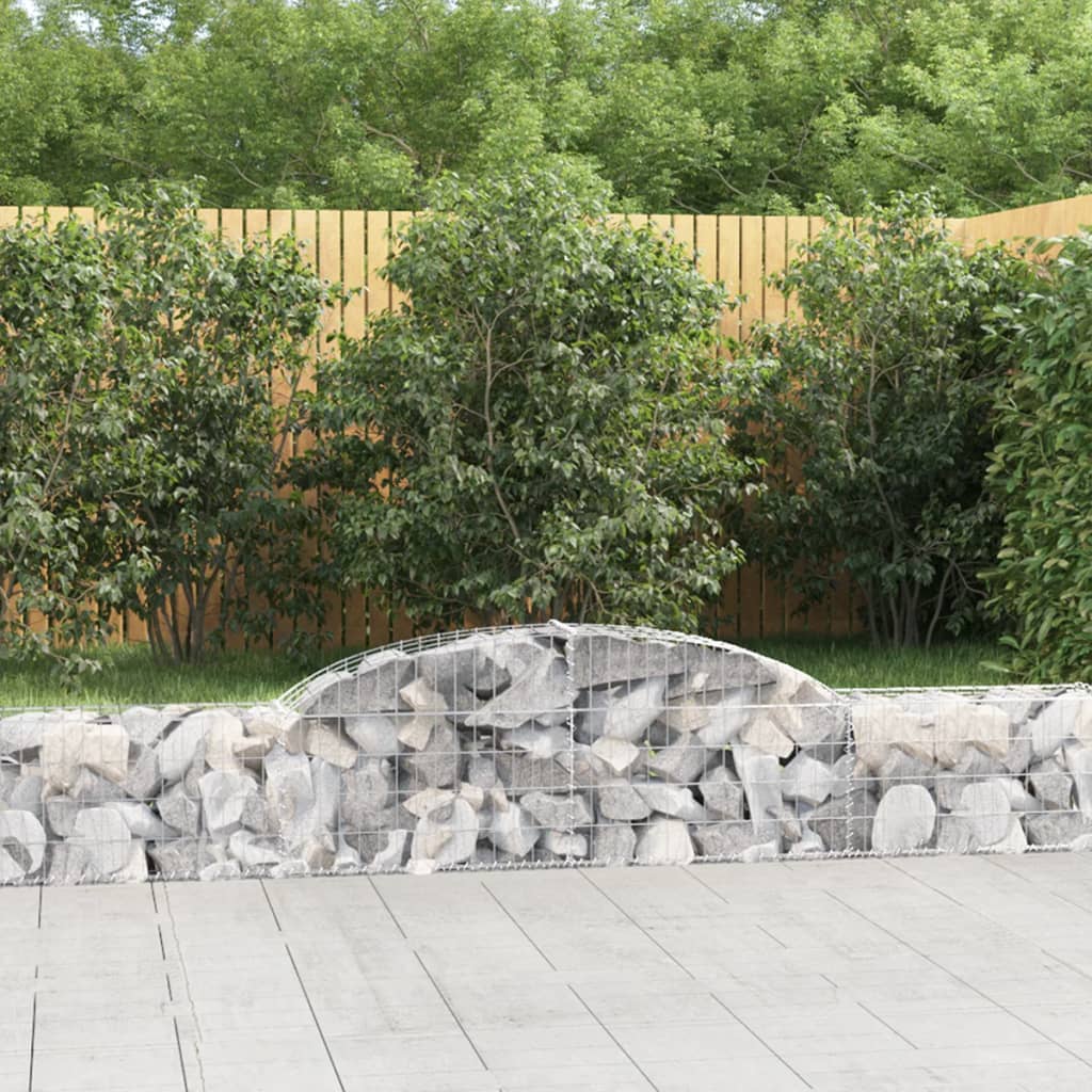 Berkfield Arched Gabion Baskets 9 pcs 300x30x40/60 cm Galvanised Iron