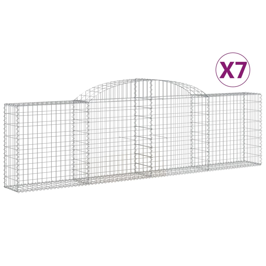 Berkfield Arched Gabion Baskets 7 pcs 300x30x80/100 cm Galvanised Iron