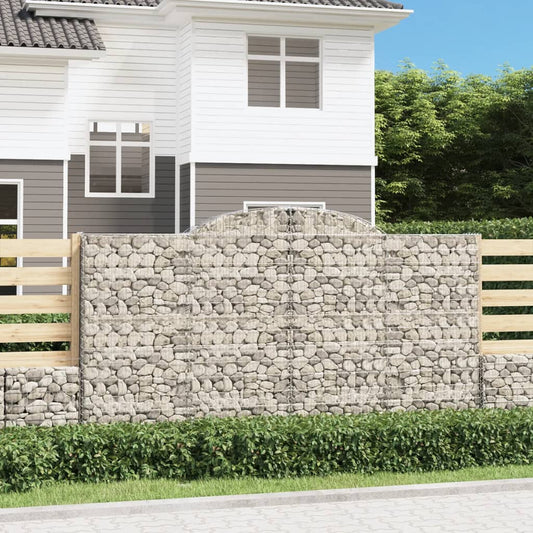 Berkfield Arched Gabion Baskets 3 pcs 300x30x160/180 cm Galvanised Iron