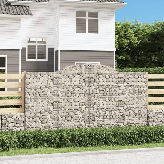Berkfield Arched Gabion Baskets 9 pcs 300x30x160/180 cm Galvanised Iron