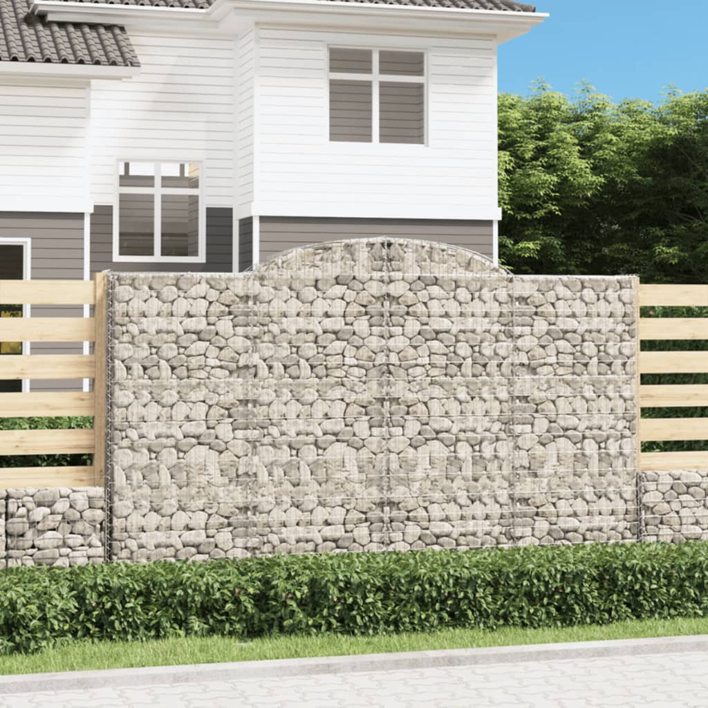 Berkfield Arched Gabion Baskets 5 pcs 300x30x180/200 cm Galvanised Iron