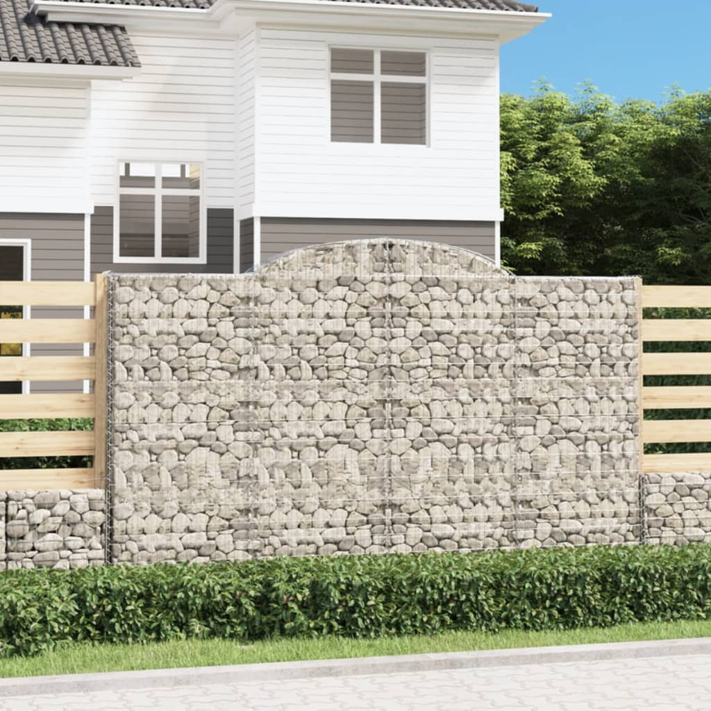 Berkfield Arched Gabion Baskets 6 pcs 300x30x180/200 cm Galvanised Iron