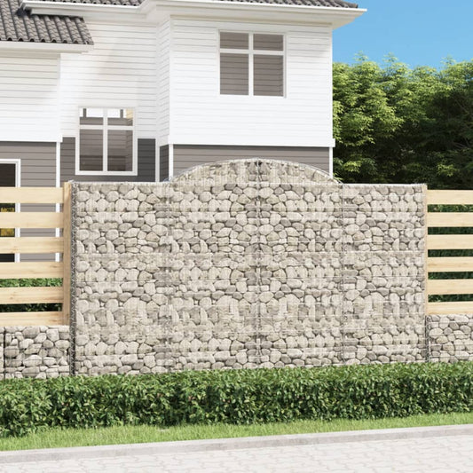 Berkfield Arched Gabion Baskets 6 pcs 300x30x180/200 cm Galvanised Iron