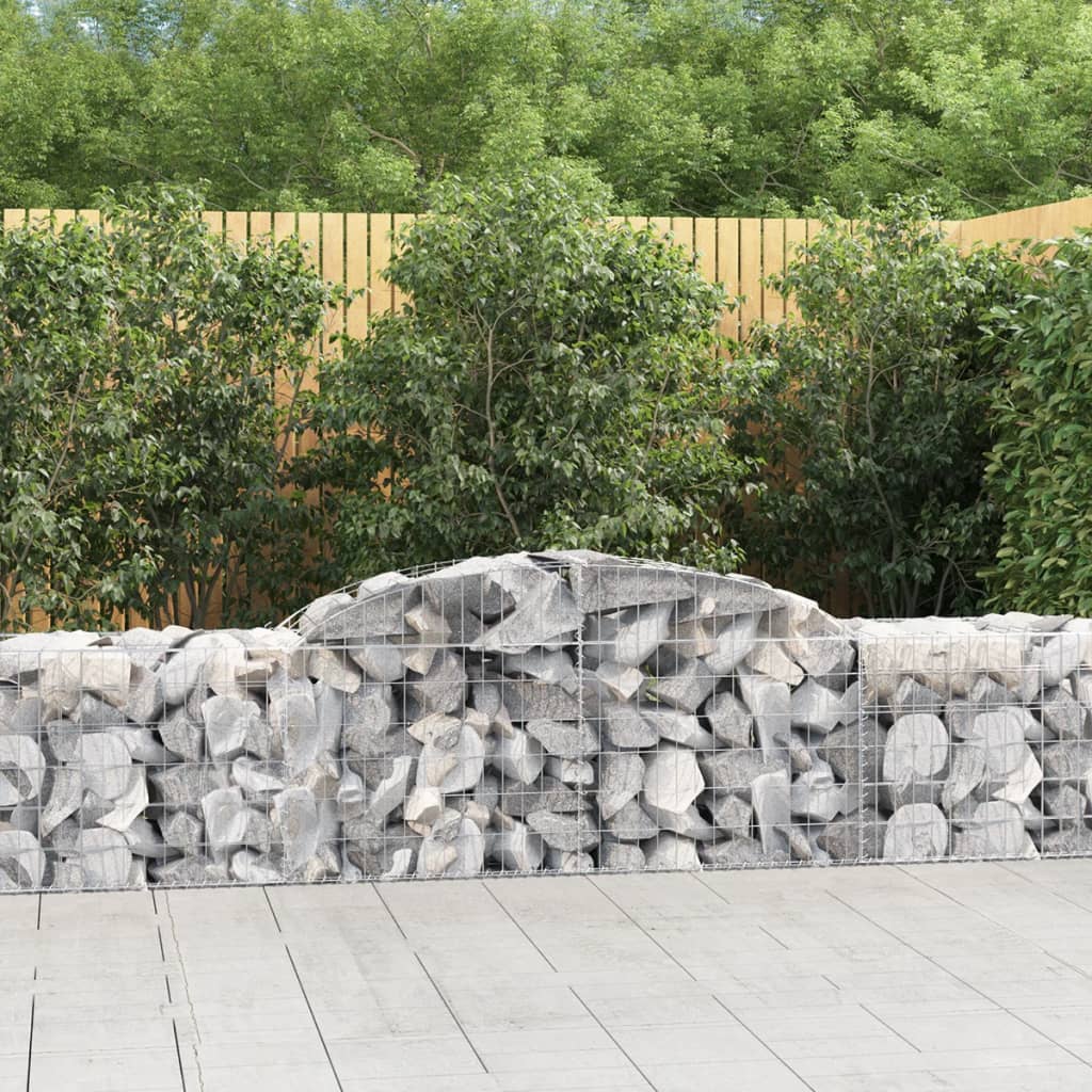 Berkfield Arched Gabion Baskets 9 pcs 300x50x60/80 cm Galvanised Iron