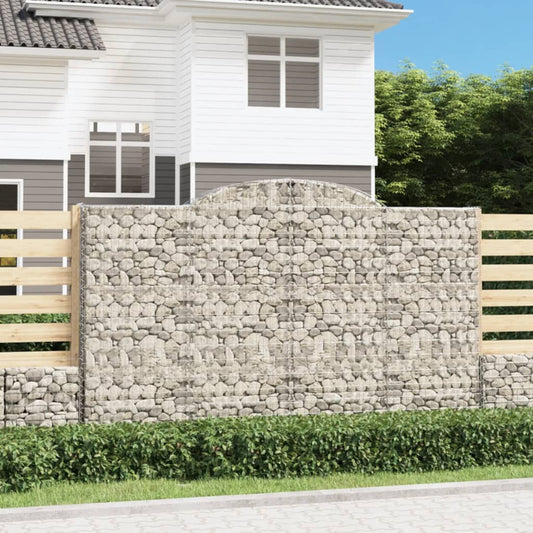 Berkfield Arched Gabion Baskets 3 pcs 300x50x180/200 cm Galvanised Iron