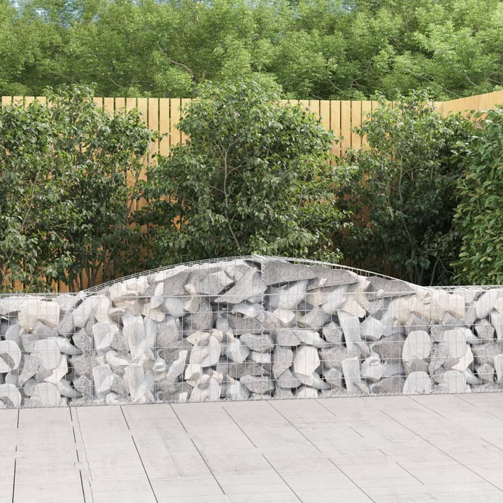 Berkfield Arched Gabion Baskets 2 pcs 400x30x60/80 cm Galvanised Iron