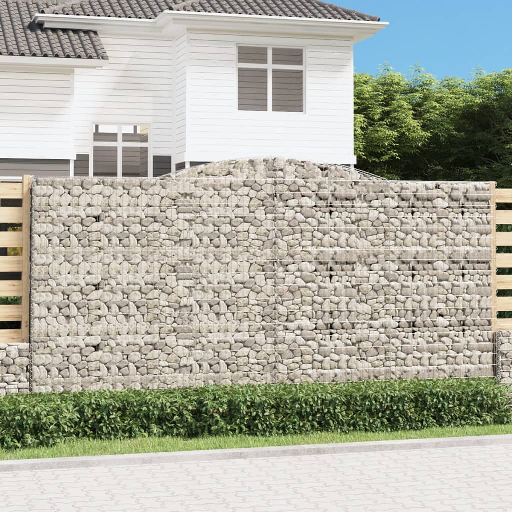 Berkfield Arched Gabion Baskets 7 pcs 400x30x200/220 cm Galvanised Iron