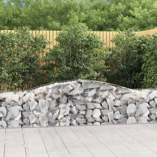 Berkfield Arched Gabion Baskets 2 pcs 400x50x60/80 cm Galvanised Iron