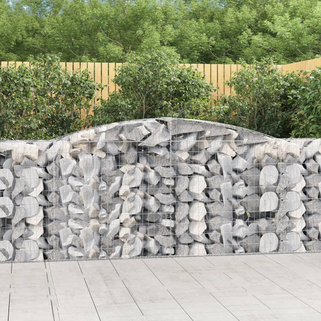 Berkfield Arched Gabion Baskets 15 pcs 400x50x100/120 cm Galvanised Iron
