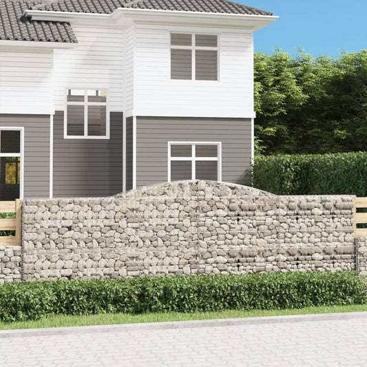Berkfield Arched Gabion Baskets 8 pcs 400x50x120/140 cm Galvanised Iron