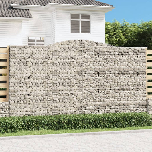Berkfield Arched Gabion Baskets 7 pcs 400x50x220/240 cm Galvanised Iron