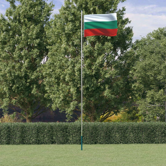 Berkfield Bulgaria Flag and Pole 6.23 m Aluminium