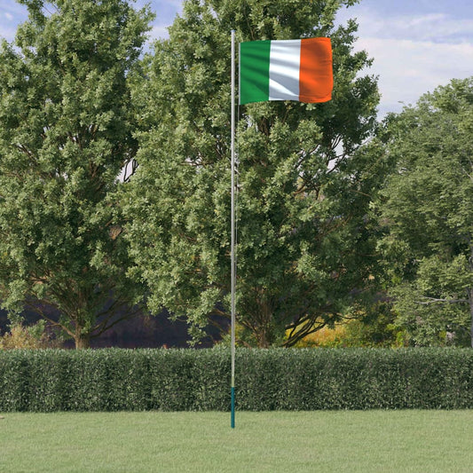 Berkfield Ireland Flag and Pole 6.23 m Aluminium