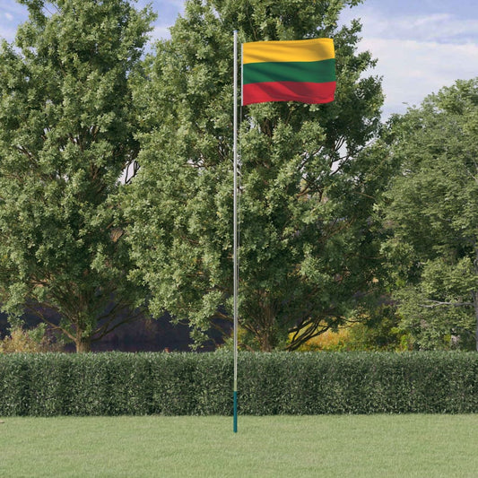 Berkfield Lithuania Flag and Pole 6.23 m Aluminium