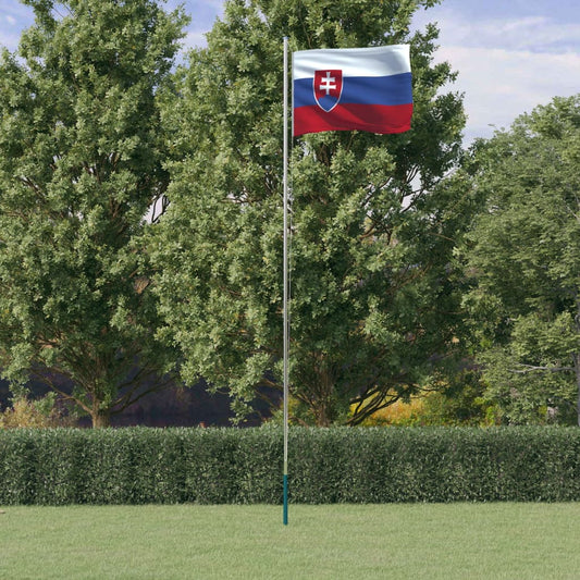 Berkfield Slovakia Flag and Pole 6.23 m Aluminium