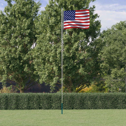 Berkfield US Flag and Pole 6.23 m Aluminium