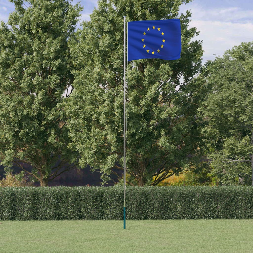 Berkfield Europe Flag and Pole 6.23 m Aluminium