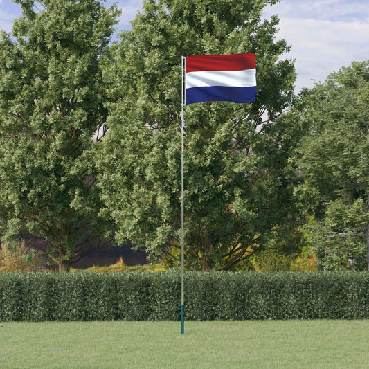 Berkfield Netherlands Flag and Pole 5.55 m Aluminium