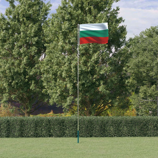 Berkfield Bulgaria Flag and Pole 5.55 m Aluminium